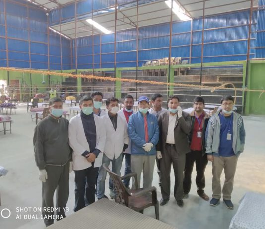 दिक्तेलमा यस्ताे बन्यो २ घण्टामा ३६ शैयाको क्वारेन्टाइन