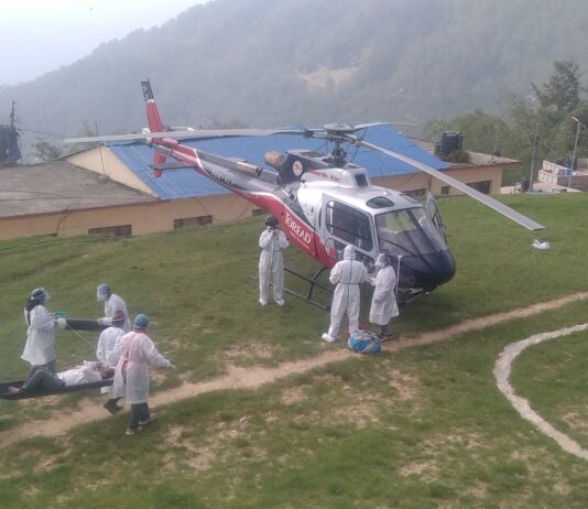 संक्रमितको लागि हेलि चार्टरको बाध्यता, साँढे तीन लाख भाडा